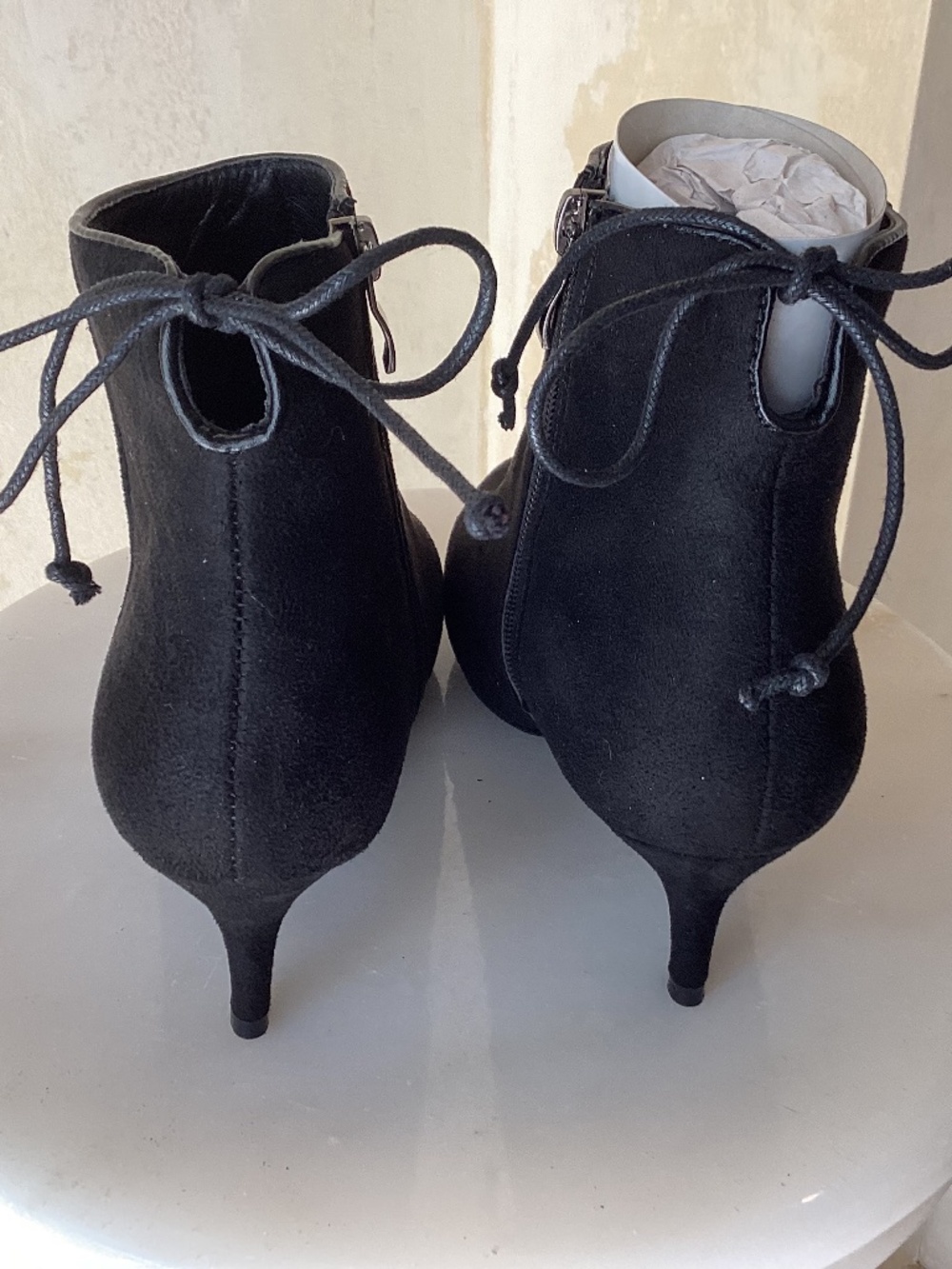 NWOT - CATHERINE MALINDRINO BLACK SUEDE POINTED TOE ANKLE BOOT SIZE 7